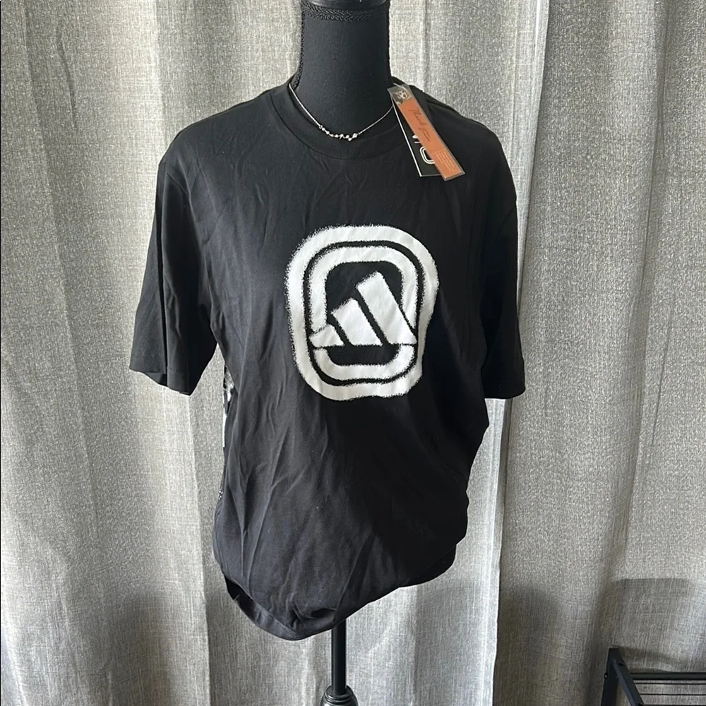 Adidas Black and White Short Sleeve Tees Graphic Design